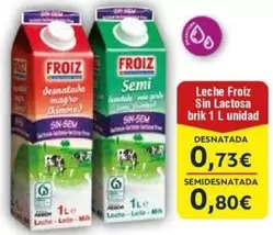 Oferta de Froiz - Leche Sin Lactosa Brik por 0,73€ en Froiz