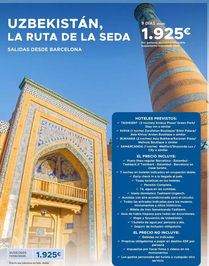 Oferta de Seda - 2/08/ 2025 por 1925€ en Viajes Ecuador