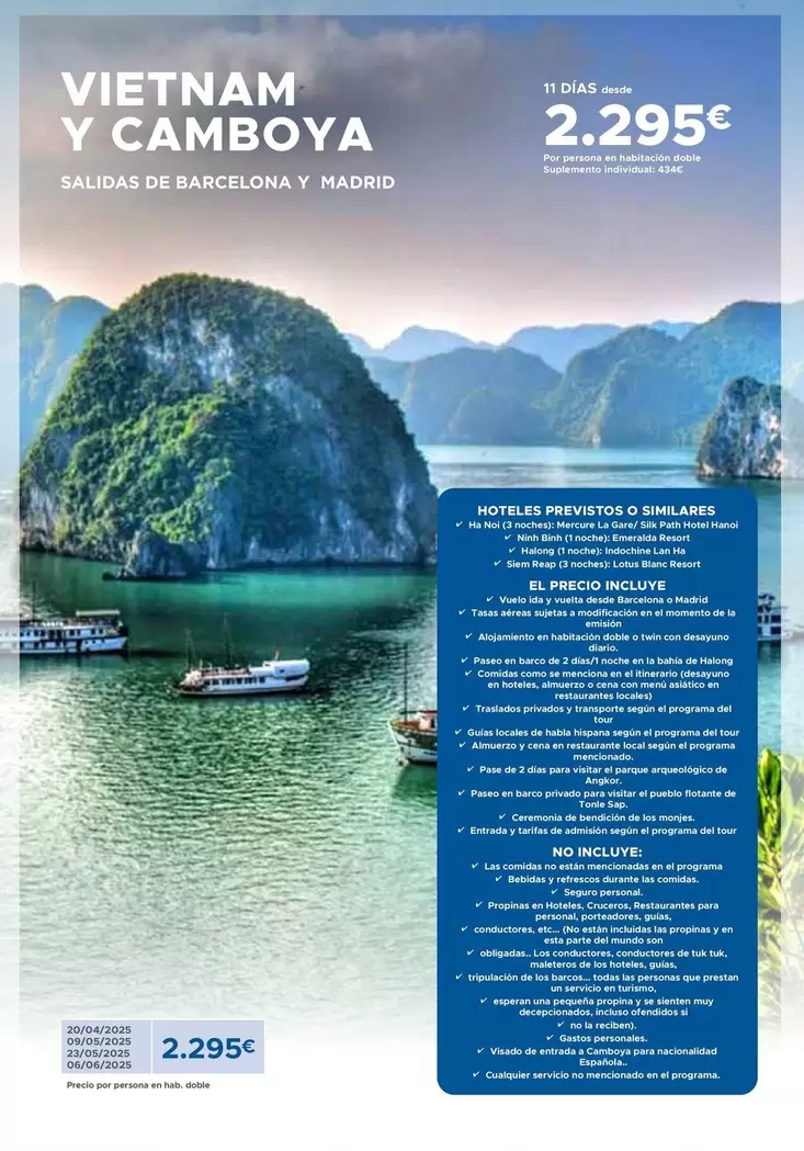 Oferta de Vietnam Y Camboya por 2295€ en Viajes Ecuador
