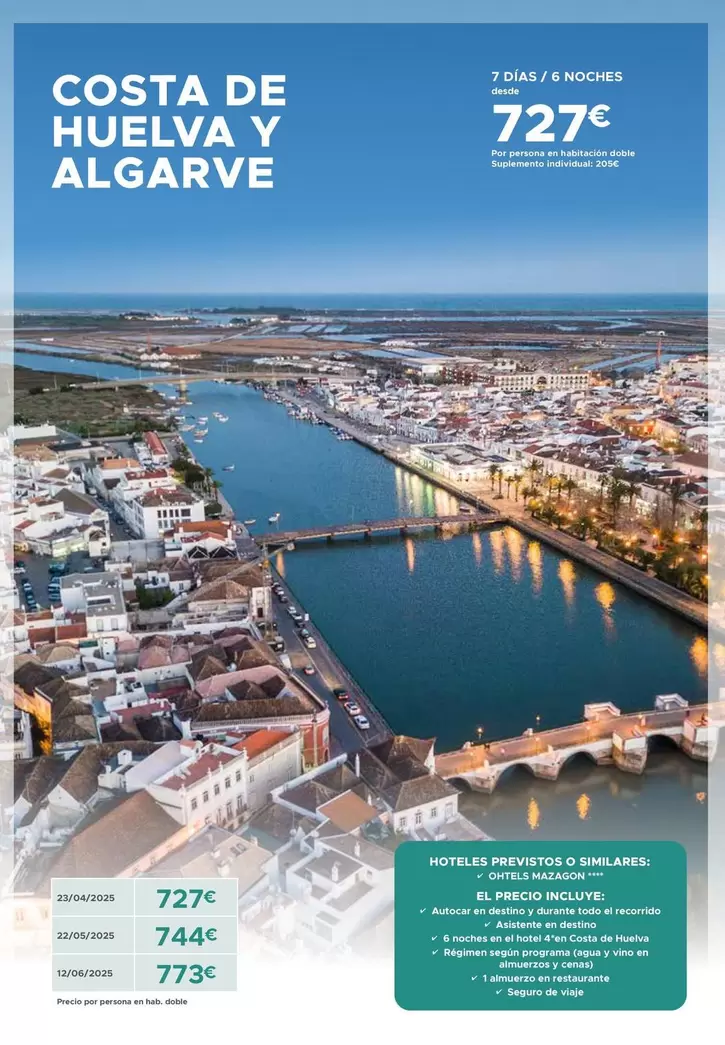 Oferta de Costa De Hueva Y Algarve por 727€ en Viajes Ecuador