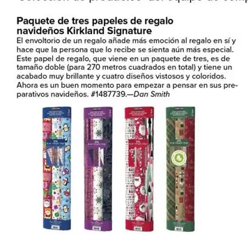 Oferta de Tres - Signature - Paquete De  Papeles De Regalo Navidenos Kirkland en Costco