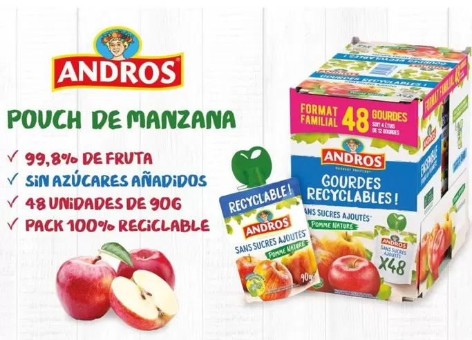 Oferta de Andros - Pouch De Manzana en Costco