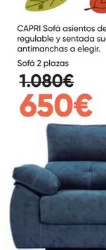 Oferta de Capri - Sofá Asientos Deslizantes Y Respaldo Regulable Y Sentada Suave por 650€ en Hipermueble