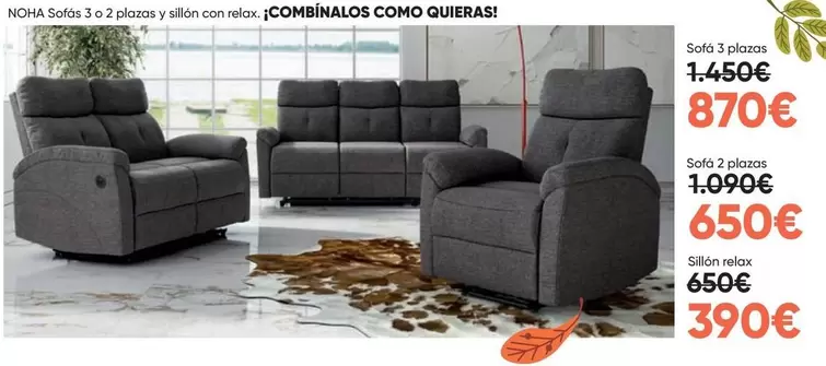 Oferta de Sofá 3 Plazas por 870€ en Hipermueble