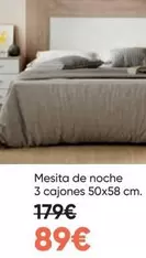 Oferta de Mesita De Noche 3 Cajones por 89€ en Hipermueble