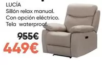 Oferta de Lucía Sillón Relax Manual por 449€ en Hipermueble