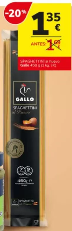 Oferta de Gallo - Spaghettini Al Huevo  por 1,35€ en Consum