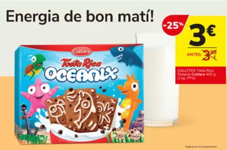 Oferta de Cuétara - Galletas Tosta Rica Oceanix por 3€ en Consum