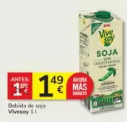 Oferta de ViveSoy - Bebida De Soja por 1,49€ en Consum