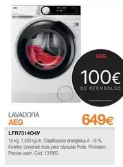 Oferta de AEG - Lavadora Lfr731404v por 649€ en Expert