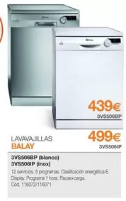 Oferta de Balay - Lavavajillas 3VS506BP por 439€ en Expert