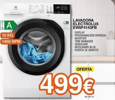 Oferta de Electrolux - Lavadora EW6F4143FB por 499€ en Expert