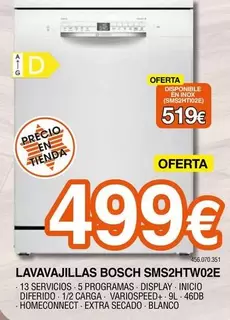 Oferta de Bosch - Lavavajillas SMS2HTW02E  por 499€ en Expert