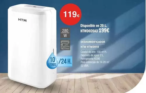 Oferta de HTW - Desmanchicador HTWDH10  por 119€ en Milar