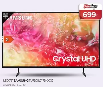 Oferta de Samsung - Led 75" TU75DU7175KXXC por 699€ en Milar