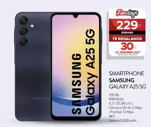 Oferta de Samsung - Smartphone Galaxy A25 5G por 229€ en Milar