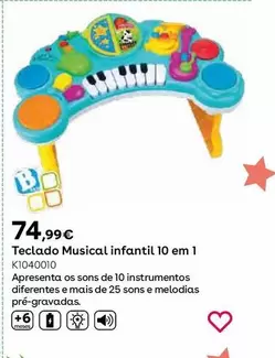 Oferta de Teclado Musical Infantil 10 En 1 por 74,99€ en ToysRus