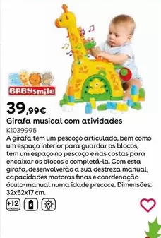 Oferta de BabySmile - Jirafa Musical Con Actividades por 39,99€ en ToysRus