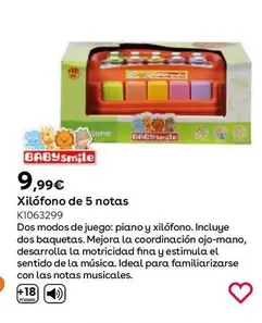 Oferta de BabySmile - Xilófono De 5 Notas  por 9,99€ en ToysRus