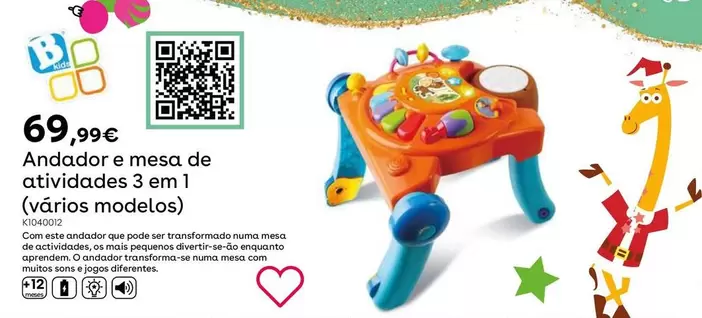 Oferta de Andador Y Mesa De Actividades 3 En 1 por 69,99€ en ToysRus