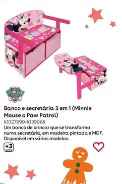 Oferta de Pupitre Banco 3 En 1 (Minnie Mouse O Paw Patrol) en ToysRus