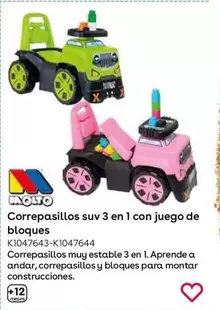 Oferta de Molto - Correpasillos Suv 3 En 1 Con Juego De Bloques  en ToysRus