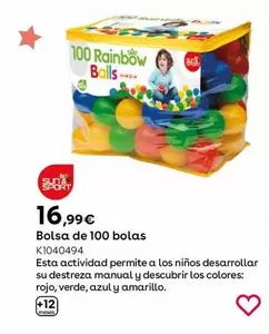 Oferta de Sun Sport - Bolsa De 100 Bolas por 16,99€ en ToysRus