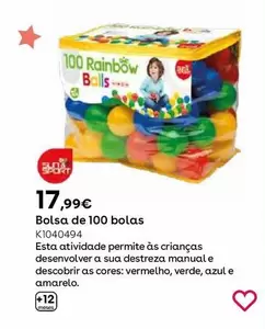 Oferta de Sun Sport - Bolsa De 100 Bolas por 17,99€ en ToysRus