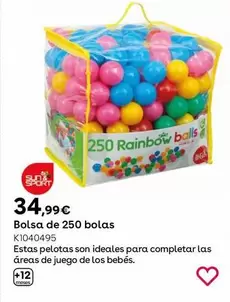 Oferta de Sun Sport - Bolsa De 250 Bolas por 34,99€ en ToysRus