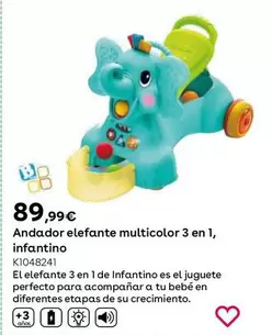 Oferta de Andador Elefante Multicolor 3 En 1, Infatino por 89,99€ en ToysRus