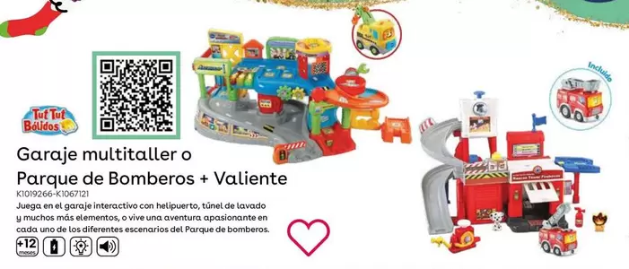 Oferta de Tut Tut Bolidos - Garaje Multitaller O Parque De Bomberos + Valiente en ToysRus