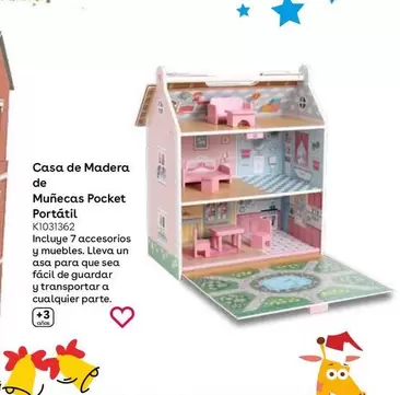 Oferta de Casa De Madera De Muñecas Pocket Portátil  en ToysRus