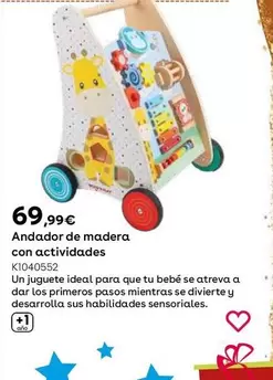 Oferta de Wood 'n' Play - Andador De Madera Con Actividades por 69,99€ en ToysRus