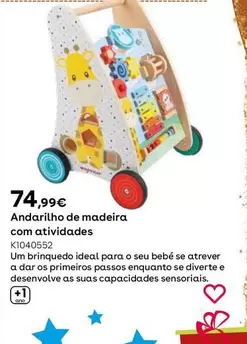 Oferta de Wood 'n' Play - Andador De Madera Con Actividades por 69,99€ en ToysRus