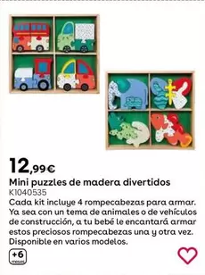 Oferta de Wood 'n' Play - Mini Puzzles De Madera Divertidos por 12,99€ en ToysRus