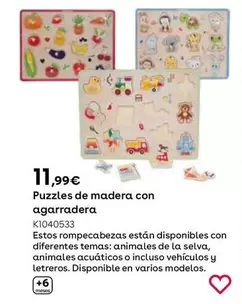 Oferta de Wood 'n' Play - Puzzles De Madera Con Agarradera por 11,99€ en ToysRus