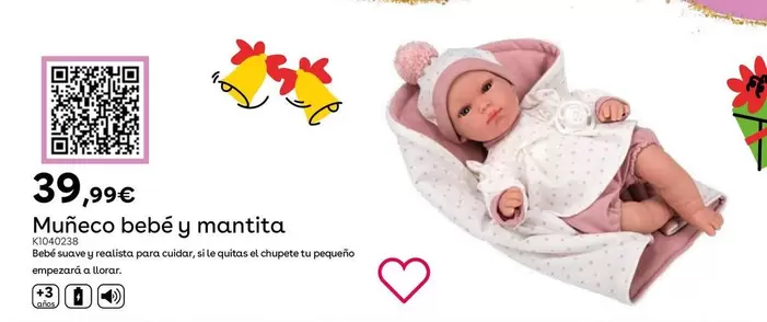 Oferta de Muñeco Bebé Y Mantita por 39,99€ en ToysRus