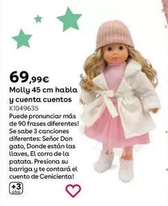 Oferta de Molly 45 Cm Habla Y Cuenta Cuentos por 69,99€ en ToysRus