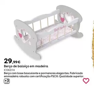 Oferta de Cuna Columpio De Madera por 29,99€ en ToysRus