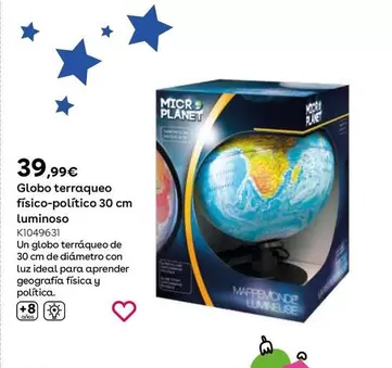 Oferta de Globo Terraqueo Físico-político 30 Cm Luminoso por 39,99€ en ToysRus