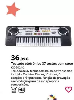 Oferta de Teclado Electrónico 37 Teclas Con Bolsa  por 36,99€ en ToysRus