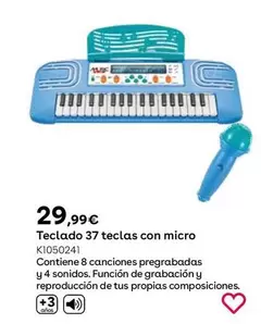 Oferta de Teclado 37 Teclas Con Micro por 29,99€ en ToysRus