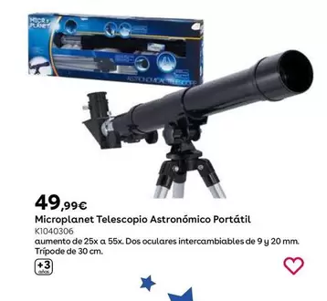 Oferta de Microplanet Telescopio Astronómico Portátil por 49,99€ en ToysRus