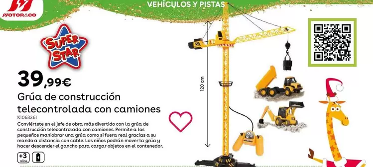 Oferta de Grúa De Construcción Telecontrolada Con Camiones por 39,99€ en ToysRus