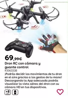 Oferta de  Dron RC Con Cámara Y Guante Control  por 69,99€ en ToysRus