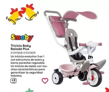 Oferta de Smoby - Triciclo Baby Balade Plus  en ToysRus