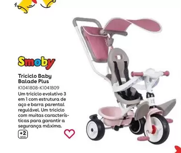 Oferta de Smoby - Triciclo Baby Balade Plus  en ToysRus