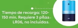 Oferta de Tiempo De Recarga: 120- 150 Min. Requiere 3 Pilas LR06, No Incluidas. en ToysRus