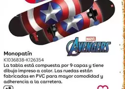 Oferta de Monopatín Avengers en ToysRus