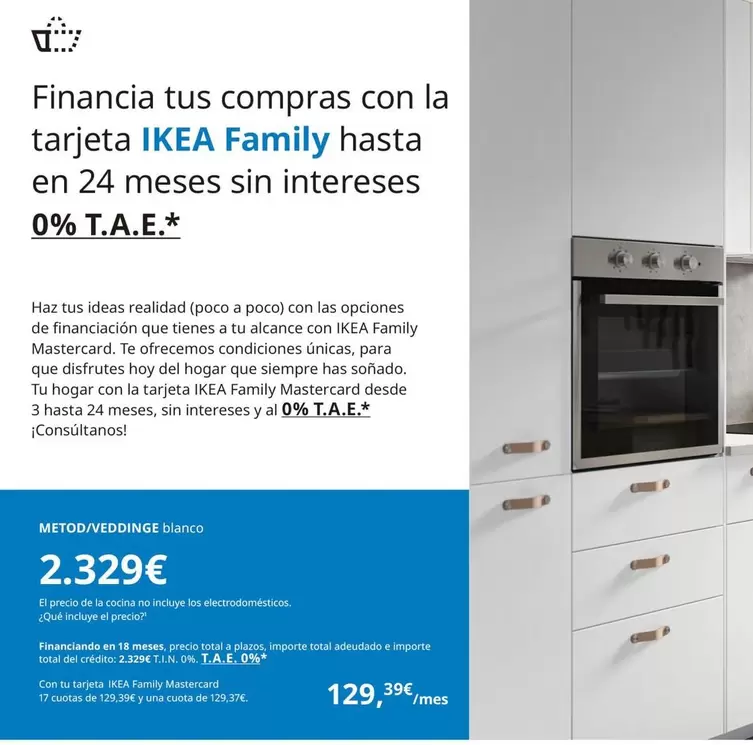 Oferta de Blanco - Francia Tus Compras Con La Tarjeta Ikea Family Hasta En 24 Meses Sin Intereses por 2329€ en IKEA